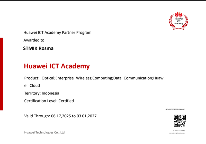 STMIK Rosma Jalin Kerja Sama Resmi dengan Huawei ICT Academy