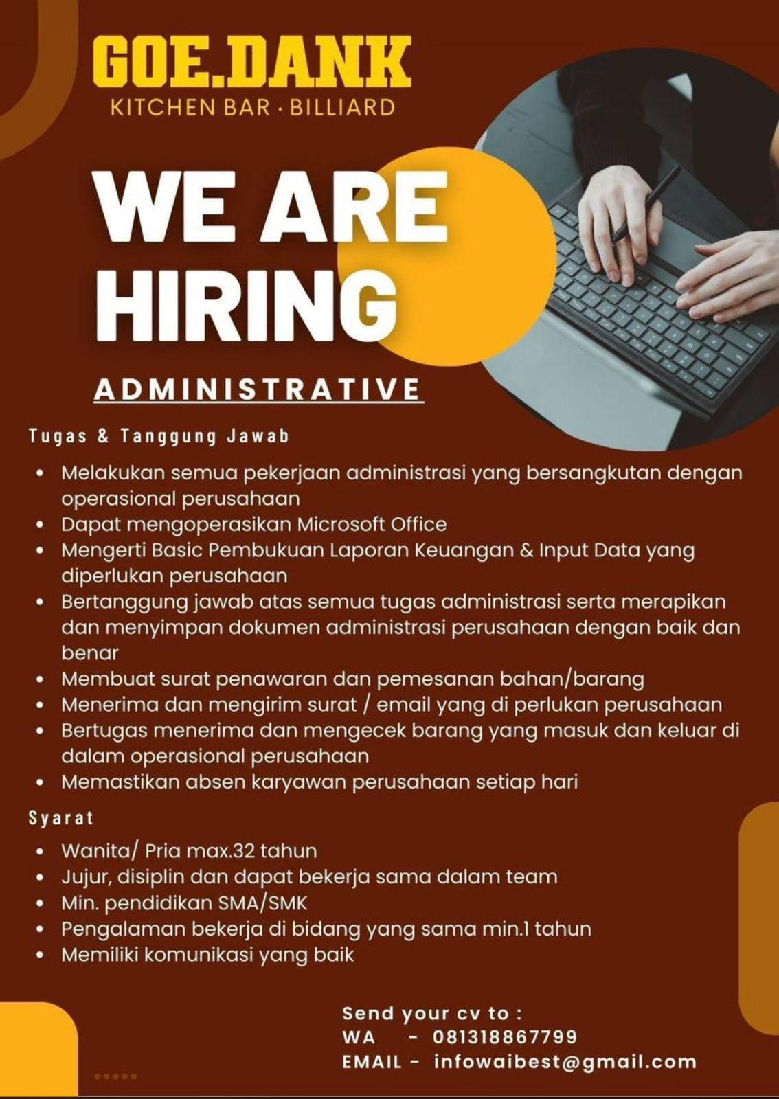 Lowongan Pekerjaan GOE.DANK KITCHEN